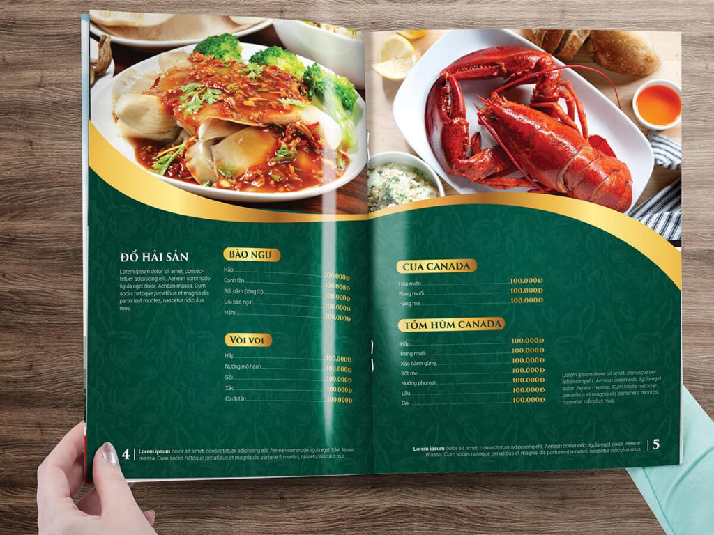 Thiết kế menu tại Vinh